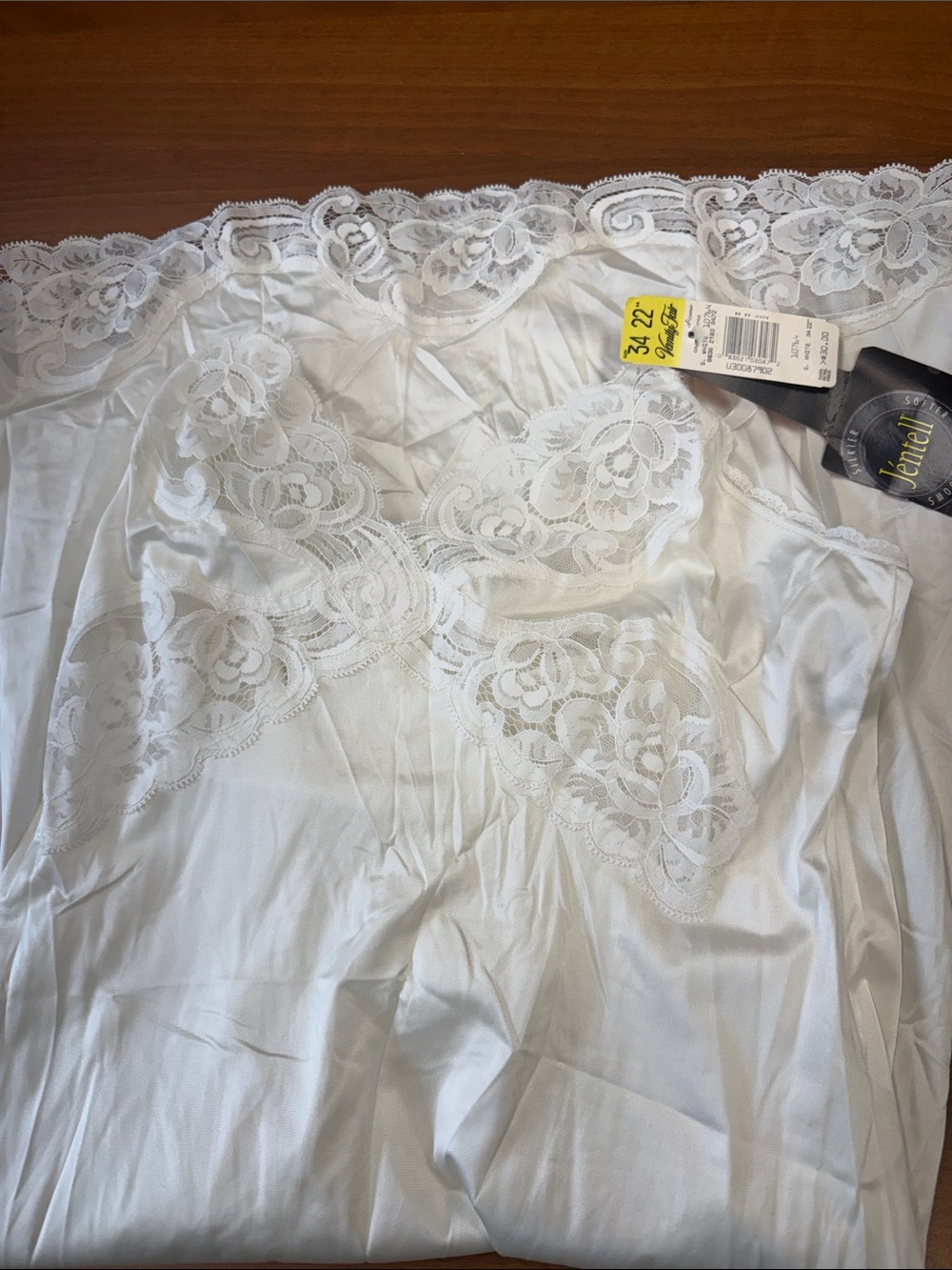 Vanity Fair White Lace Trim Slip Chemise